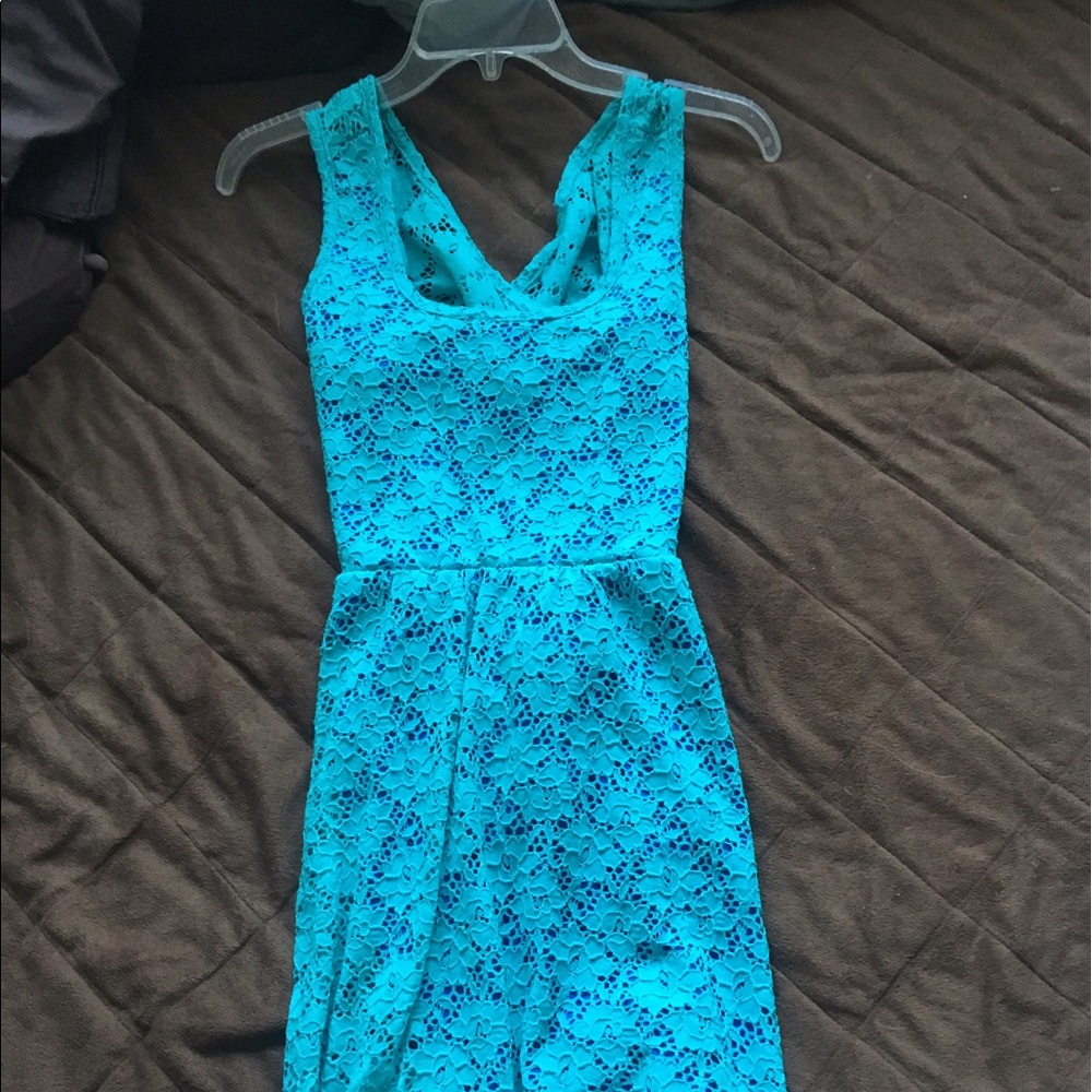Blue Open Back Dress