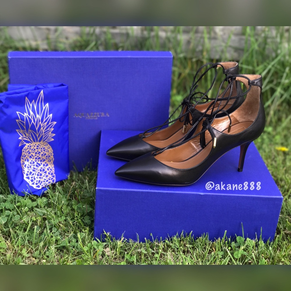 BNIB Aquazzura Lace Up Black Pump