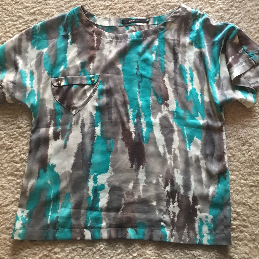 Multicolor short sleeve blouse