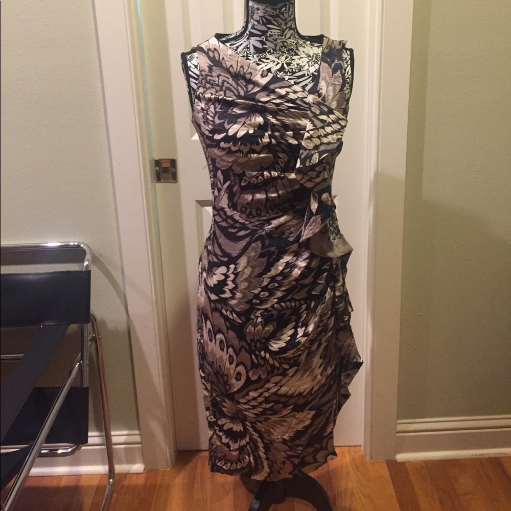 Animal print midi cocktail dress