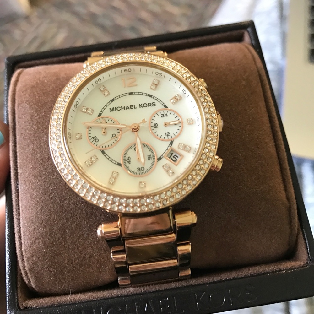 Rose Gold with Pearl Face Michael Korda Watch