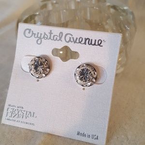 Silver tone sparkly post earrings