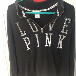 PINK Victoria's Secret black half zip