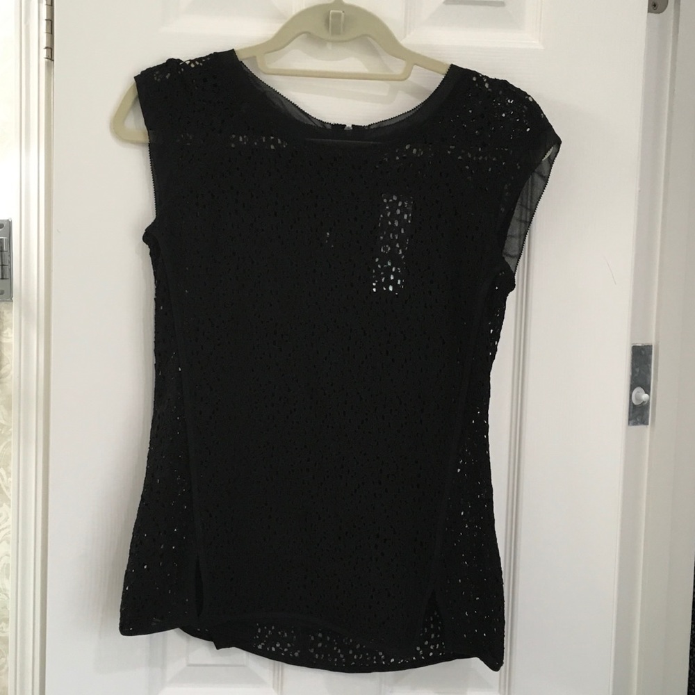 Black lace blouse with tank underneath
