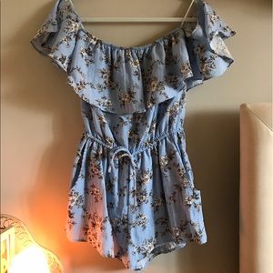 Off-The-Shoulder Floral Romper