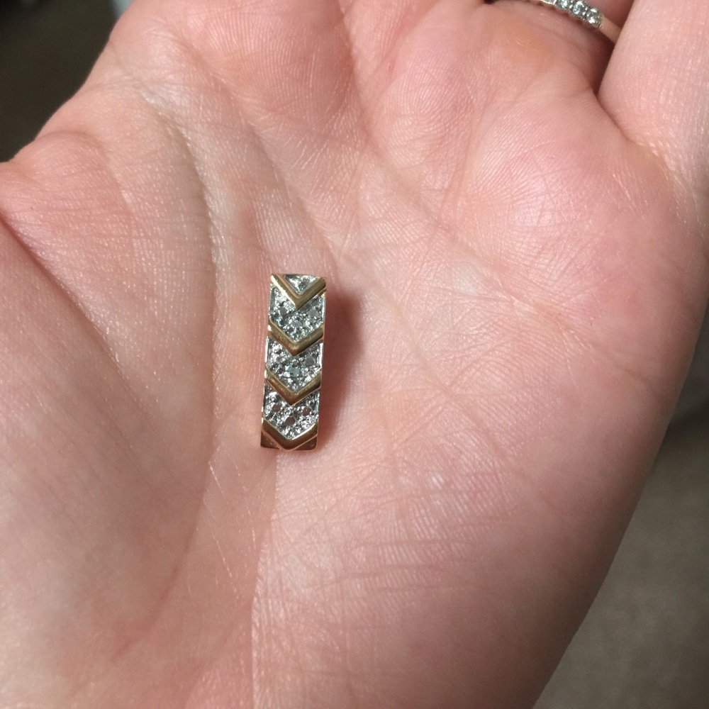 Chevron Gold Plated Sterling Silver Pendant