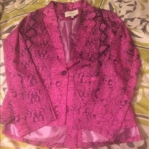 Hot pink snake print blazer