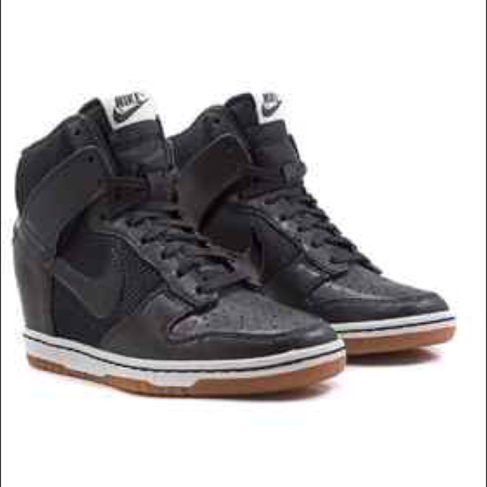 Nike Black and Gray High Top Sneakers