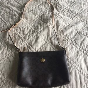 Brown Coach cross body purse