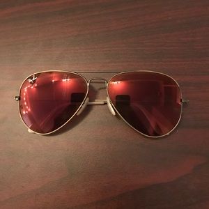 *ONE HOUR SALE* Authentic red aviator ray bans