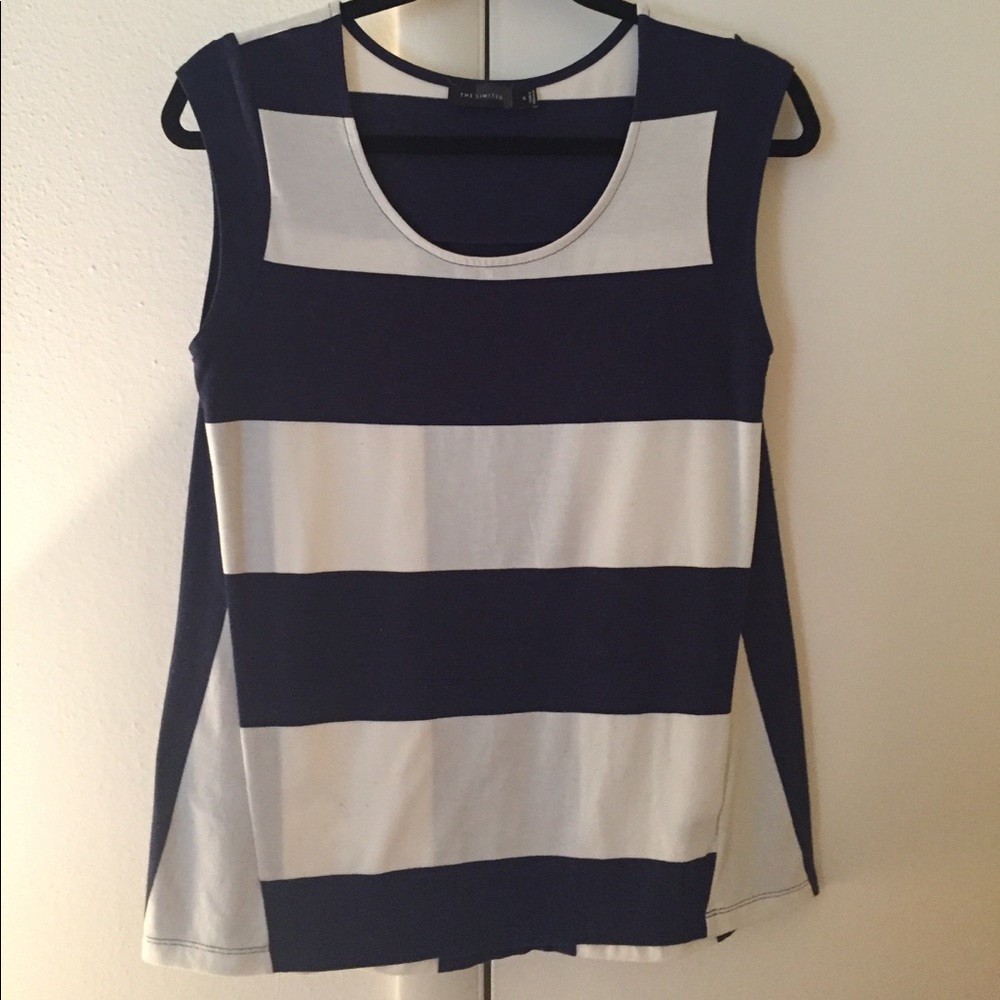 The Limited blue and white blocked top