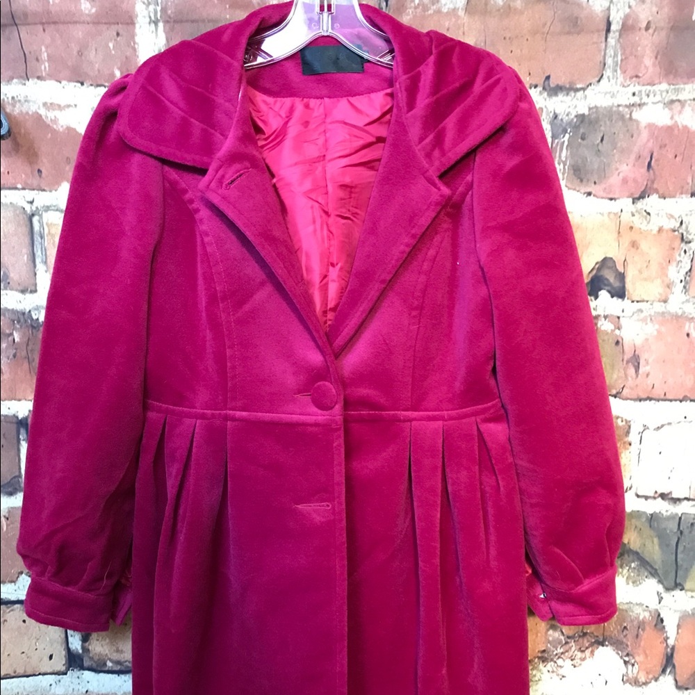 Velour like long jacket