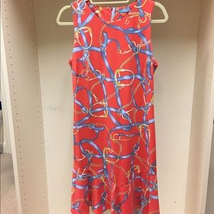 Carmen Coral and Denim printed sleeveless dress