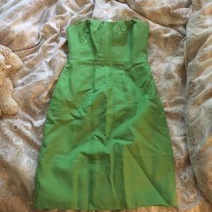 J. Crew  strapless green dress