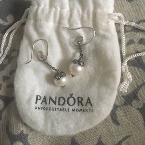 Pandora pearl drop earrings