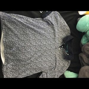 PERRY ELLIS. Size LARGE floral PRINT polo style.