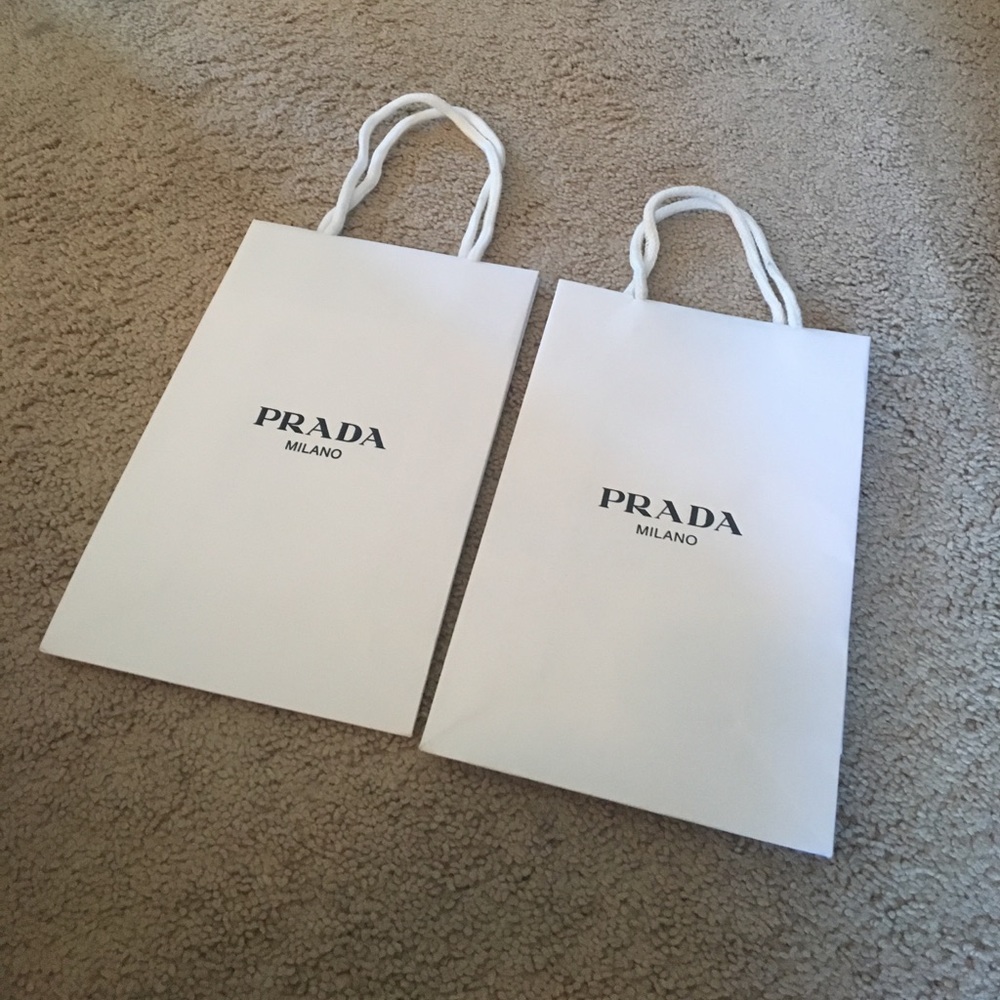 Prada shopping bag white x2