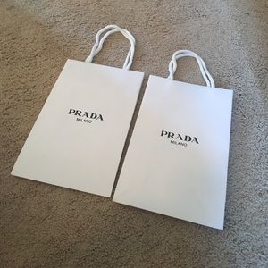 Prada shopping bag white x2