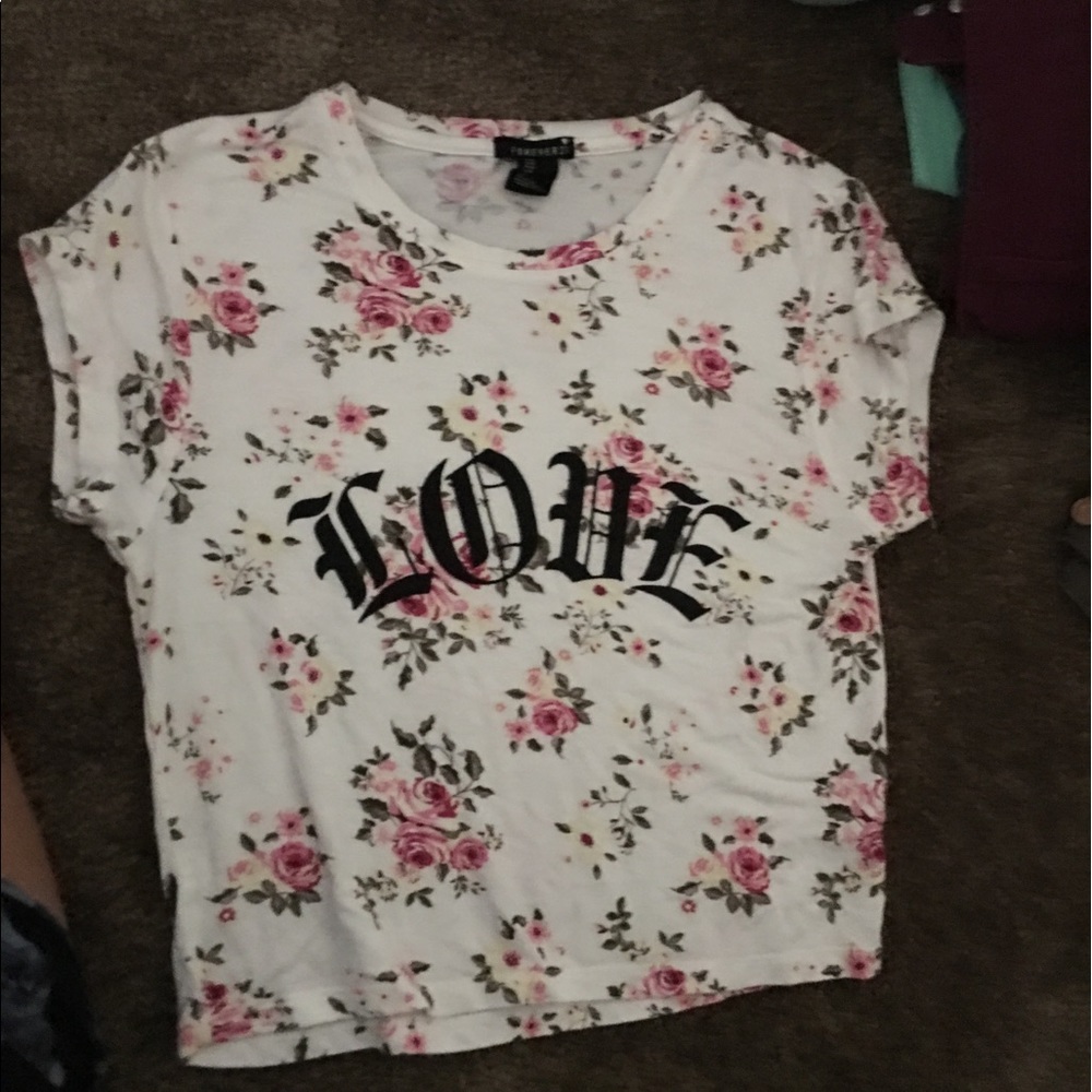 Forever 21 "Love" Flower Crop Top