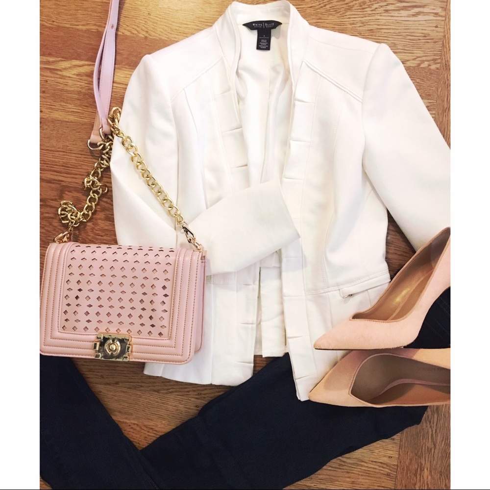 White House Black Market White Blazer Jacket