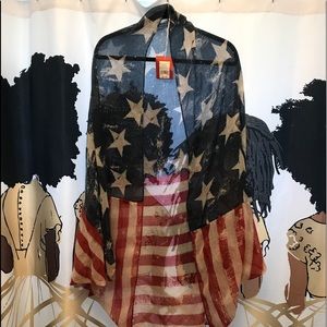 Mossimo red and white and blue duster