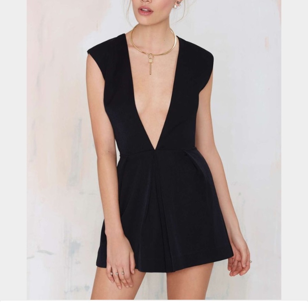 Nasty Gal Navy Blue Faux Skirt Romper