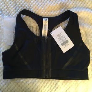 Fabletics black zipper sports bra