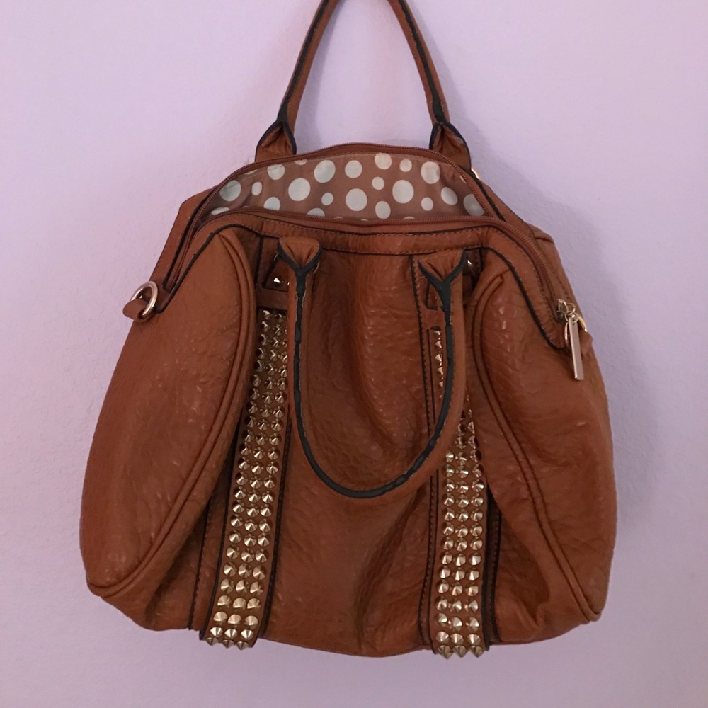 Brown studded purse