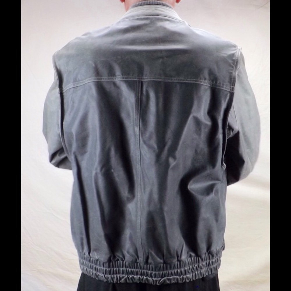 distressed leather bomber jacket vintage 70s cool - Picture 2 of 8