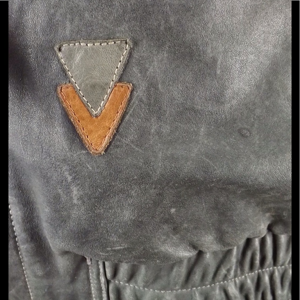 distressed leather bomber jacket vintage 70s cool - Picture 8 of 8