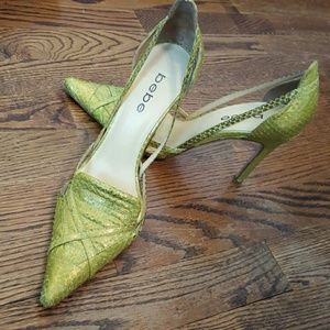 bebe Snakeskin 4" high heels