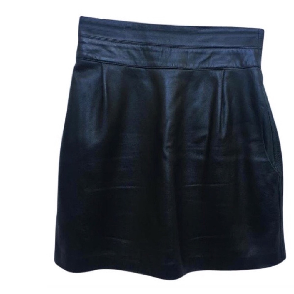 Literature Noir Faux Leather Skirt