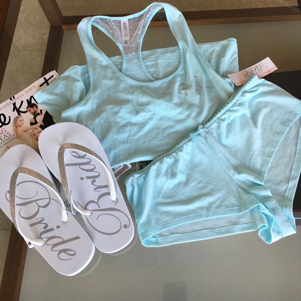 Bridal set - "I do" pajamas and bride flip flops