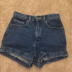 American apparel high waisted jean shorts