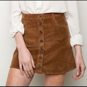 Brown Corduroy Mini Skirt by Brandy Melville