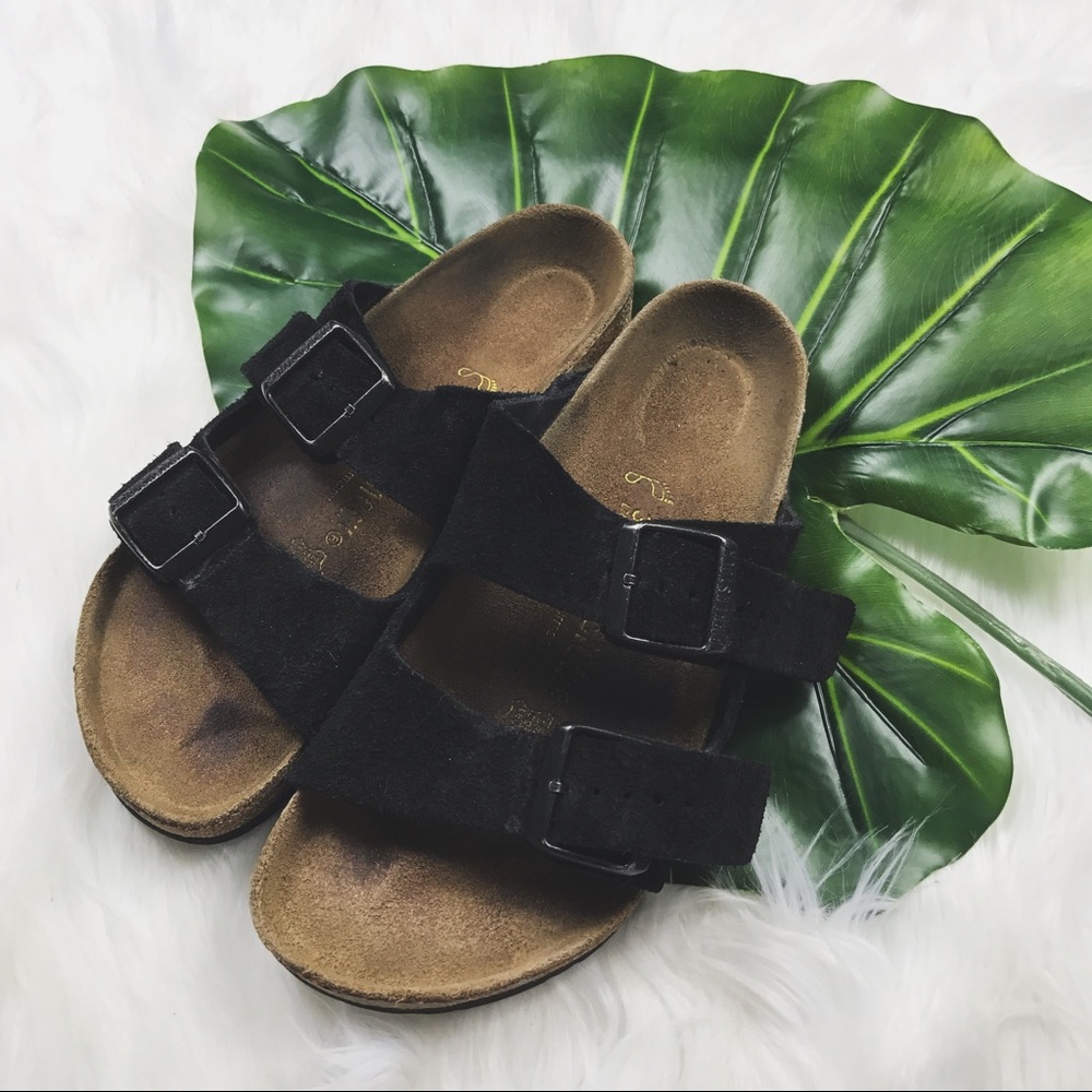Birkenstock Black Suede Sandals