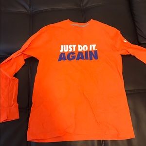 Nike long sleeve men's t shirt orange/Blue