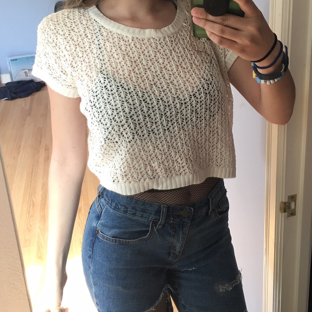 White Love Culture Short Sleeved Sweater