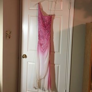 Pink and white cocktail dress from cache