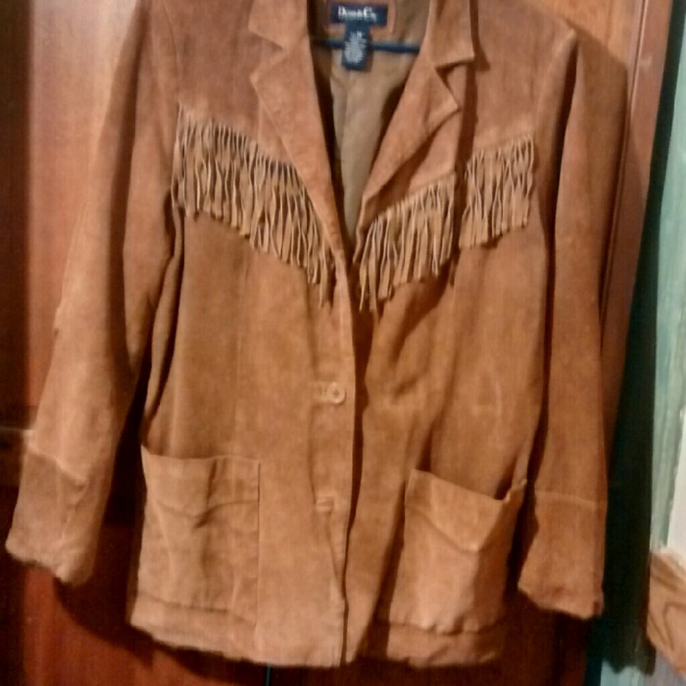 Western Fringed Leather Jacket Womens 1X