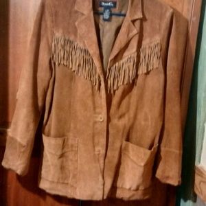 Western Fringed Leather Jacket Womens 1X