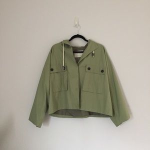Olive green Zara raincoat