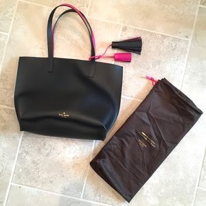 Kate Spade Black Foster Court Tasha Tassel Tote