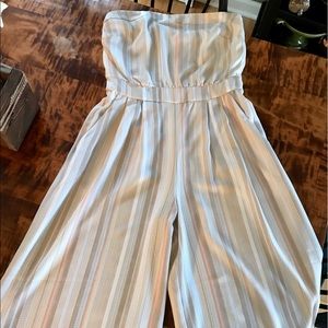 Strapless cropped jumpsuit