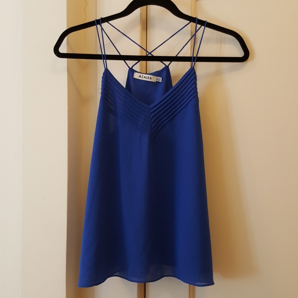 Blue Camisole Criss Cross Straps