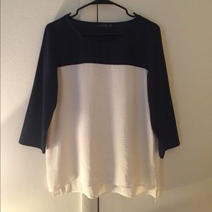 The Limited navy & white blouse