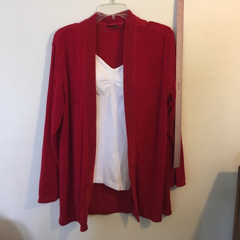 Citiknit Chico's travelers travel jacket HOT RED !