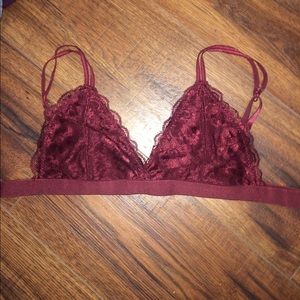 wet seal lace burgundy bralette
