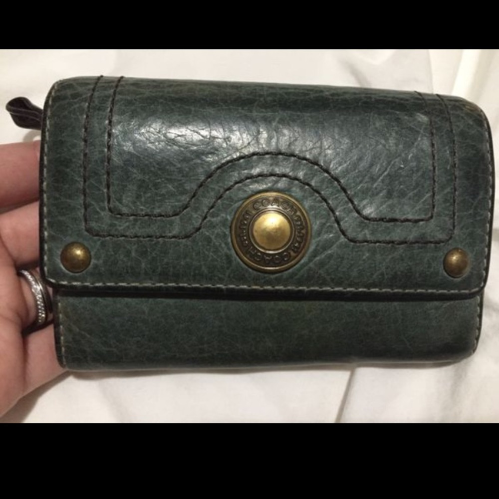 Authentic COACH wallet (teal)