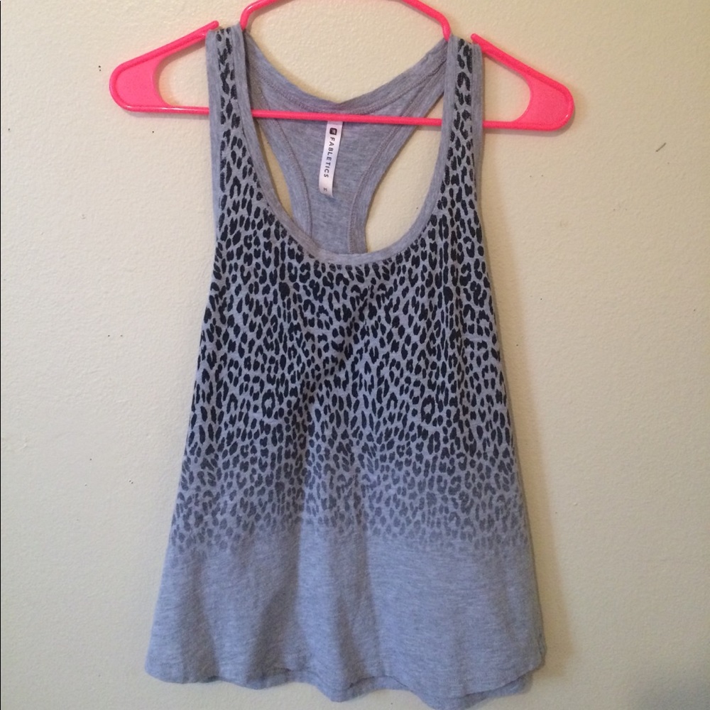 Leopard print fabletics racer back tee